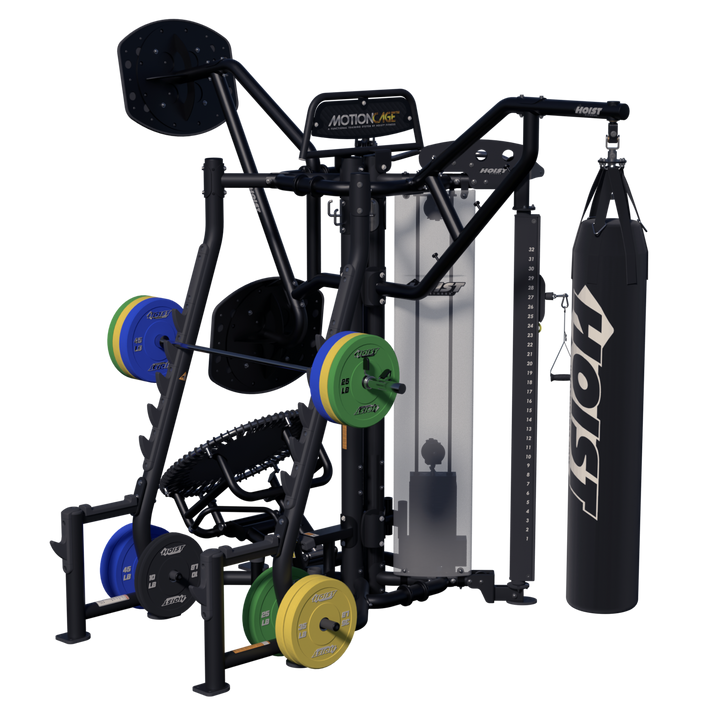 Motion Cage Studio Package 5 configured for functional fitness, agility training, boxing workouts, and strength conditioning