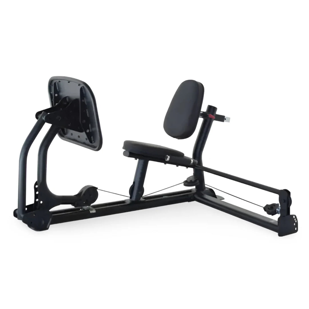 Leg press attachment for multi gyms featuring padded footplate and rollers for effective lower body strength training exercises