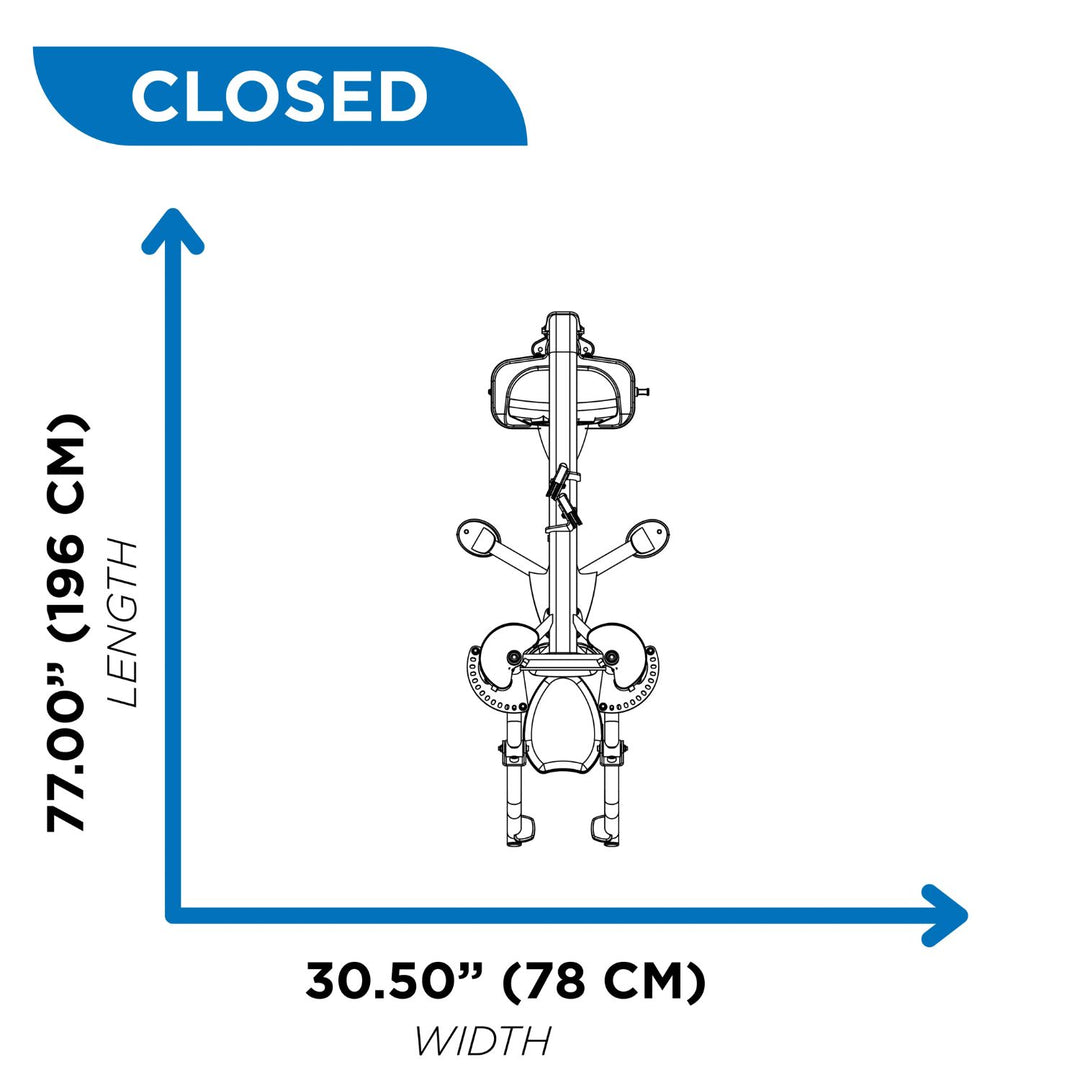 diagram showing pec fly rear delt machine dimensions in closed position for space planning
