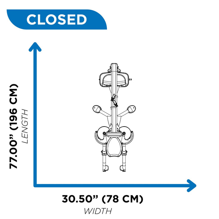diagram showing pec fly rear delt machine dimensions in closed position for space planning