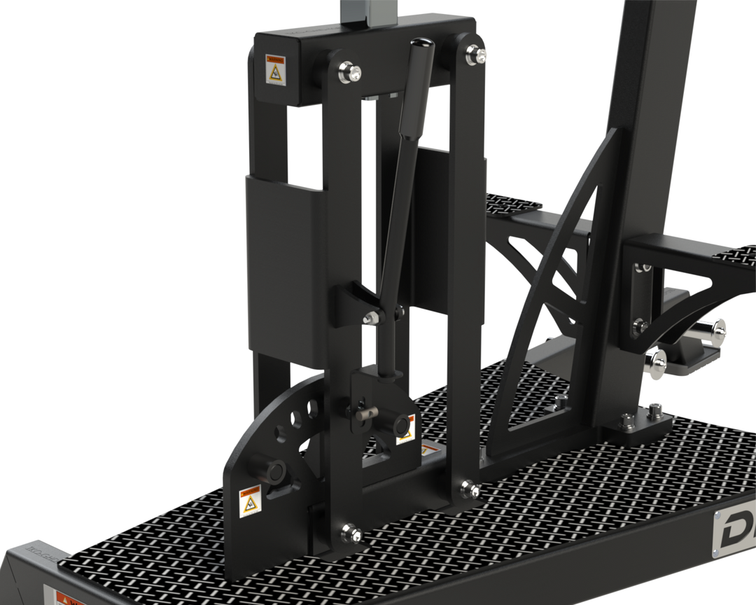 Platform and frame detail of the Defiant Strength glute ham developer.