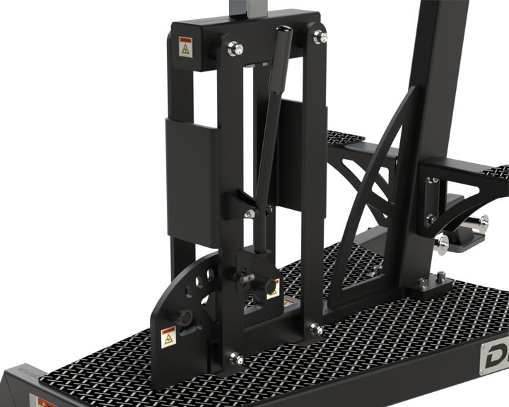 Platform and frame detail of the Defiant Strength glute ham developer.