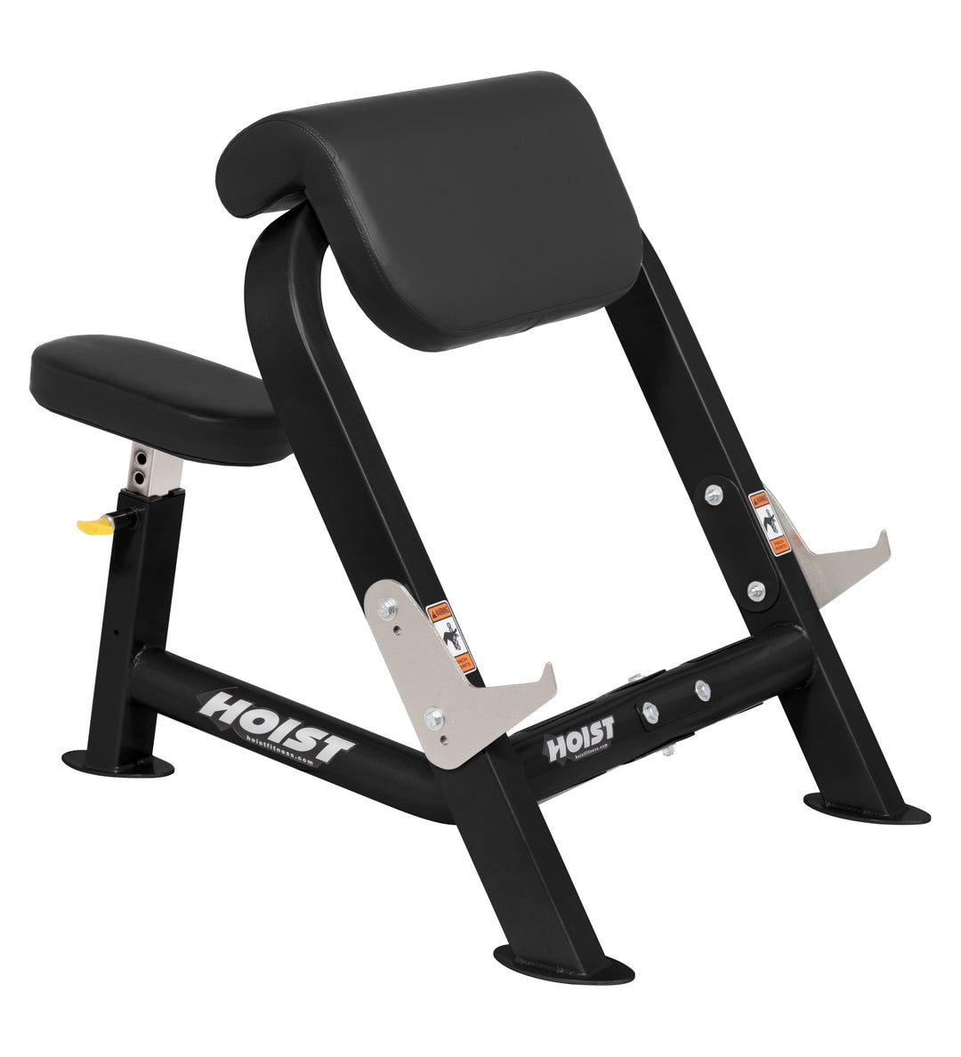Preacher curl bench angled design with arm pad for isolated bicep strength training in home or gym workouts