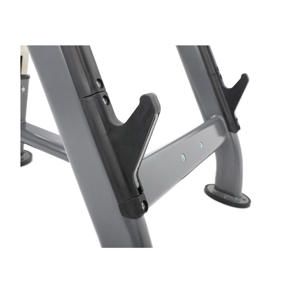 Integrated bar hooks on TKO preacher curl bench frame