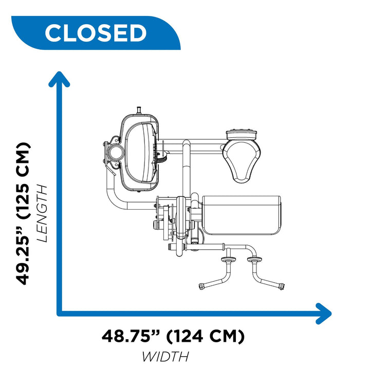 dimensions diagram of preacher curl machine in closed position for gym space planning