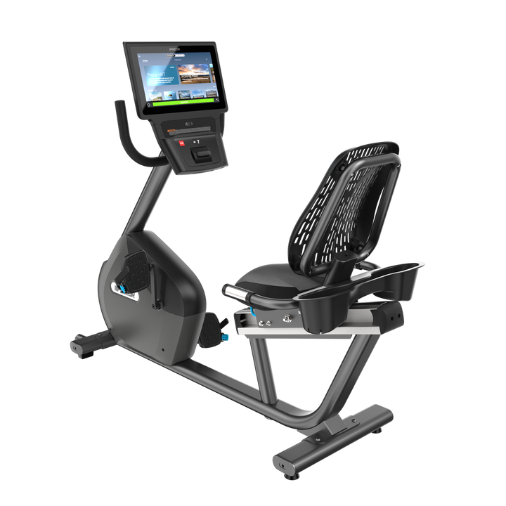 Precor RBK 635 recumbent bike in storm grey