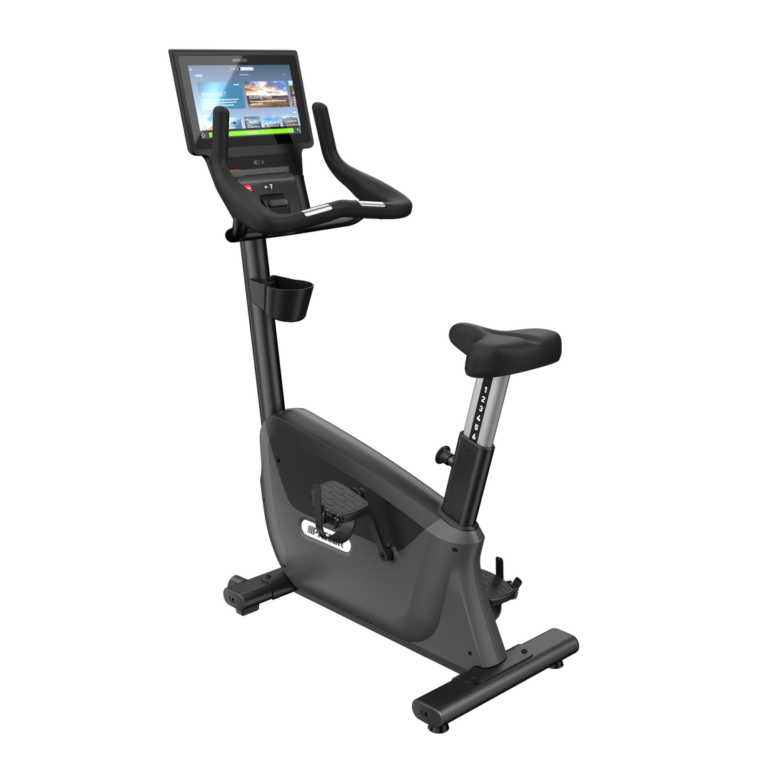 Precor UBK 685 upright bike in Black Pearl color