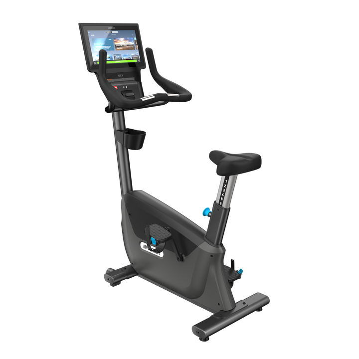 Precor UBK 685 upright bike in Storm Grey color