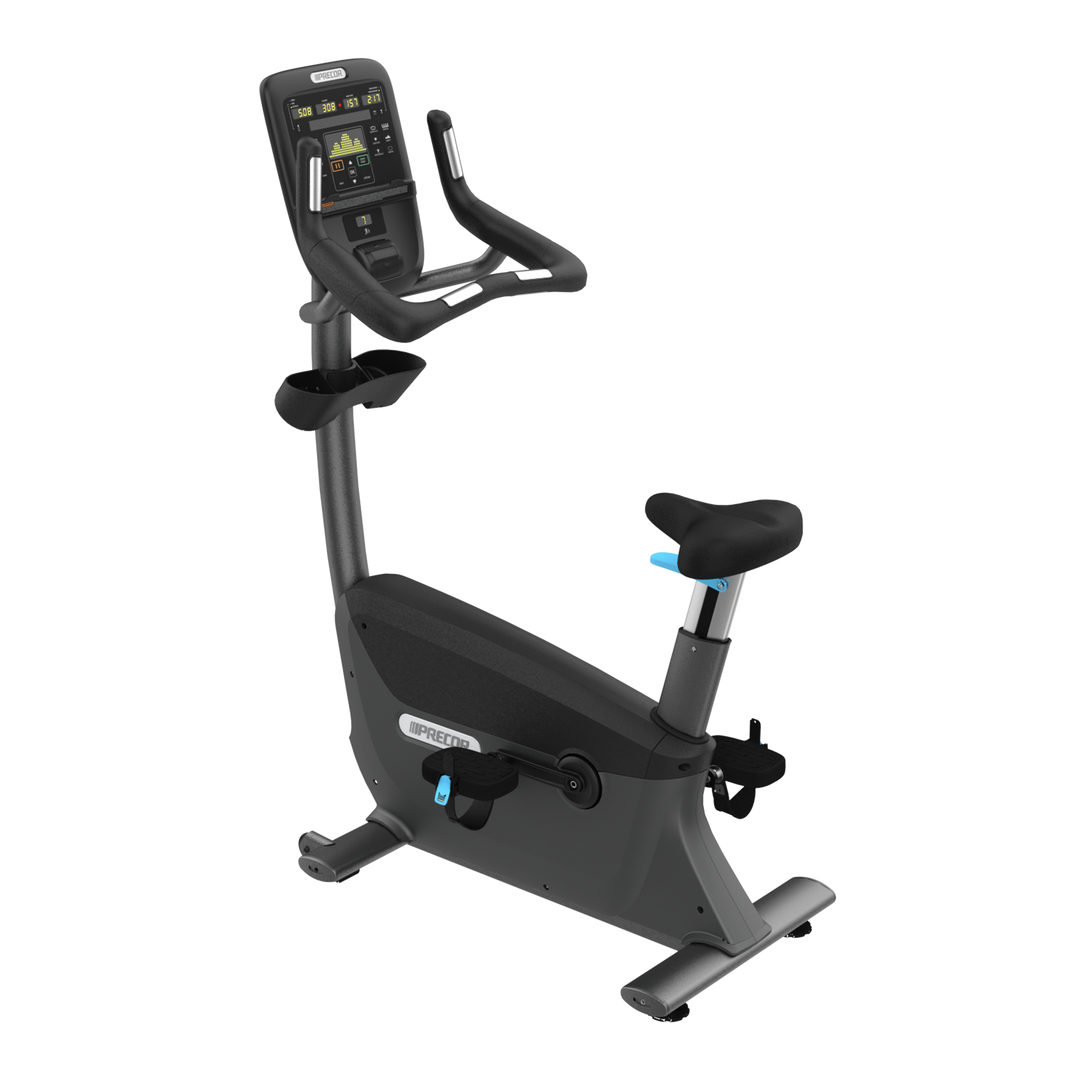 Precor UBK 835 upright bike in Storm Grey