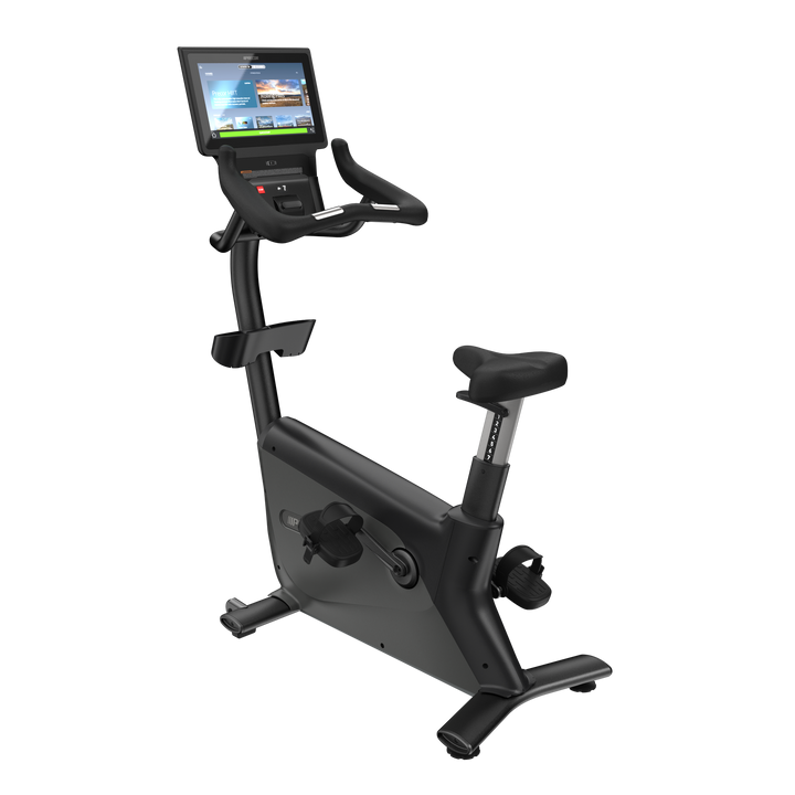 Precor UBK 885 upright bike in Back Pearl color
