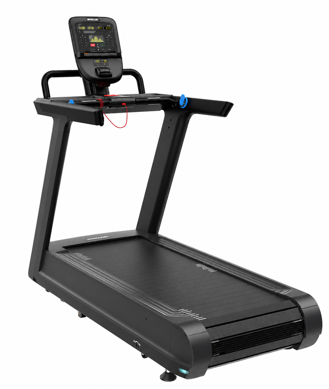 Precor Breakaway commercial treadmill featuring the P31 LED console and slat running surface.