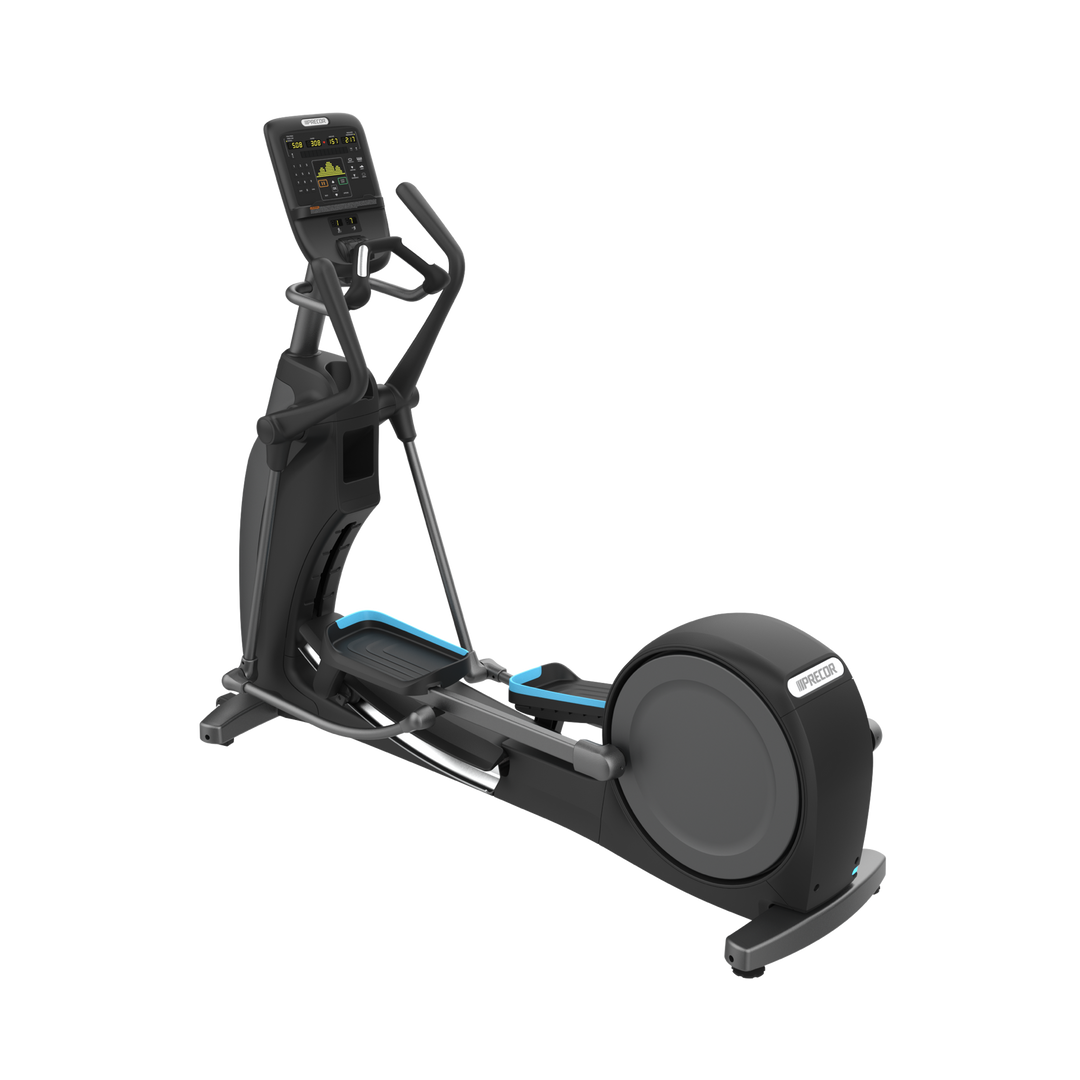 Front angle view of the Precor EFX 800 commercial elliptical.