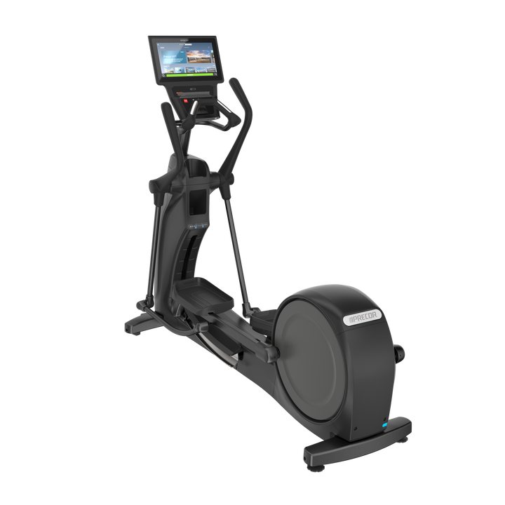 Three-quarter view of the Precor EFX 800 P84 commercial elliptical.