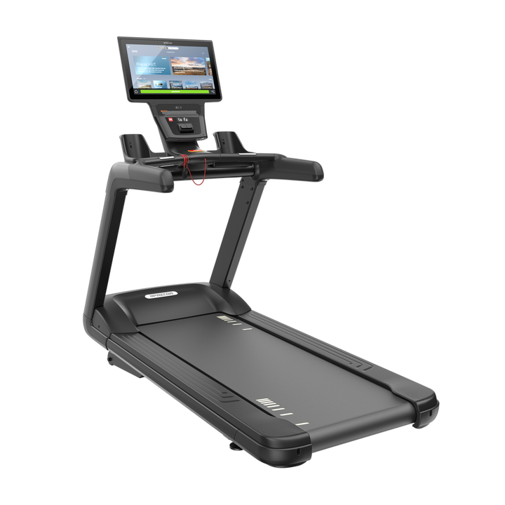 Side angle of the Precor TRM 700 commercial treadmill.