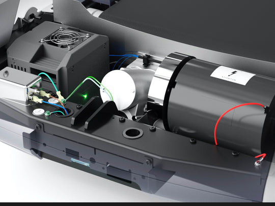 Internal high-efficiency AC motor system of the Precor TRM 800 treadmill.
