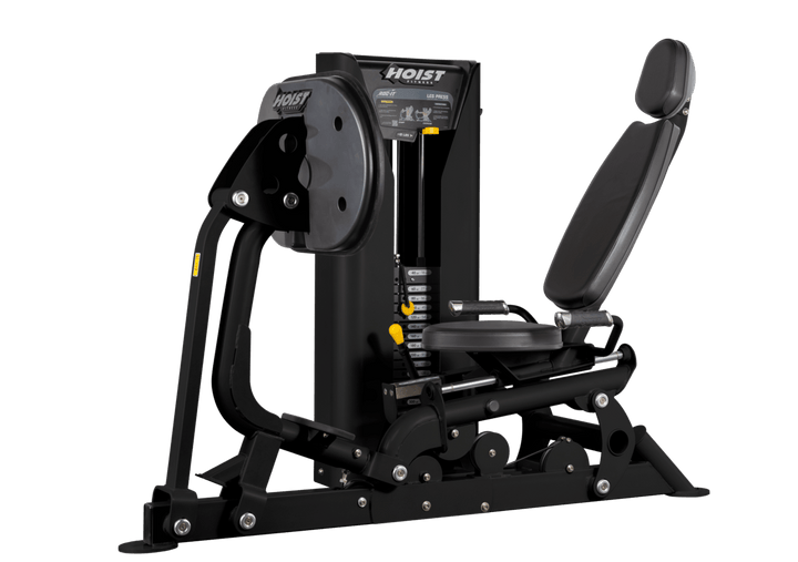 black frame commercial leg press machine designed for professional gyms and lower body workout areas