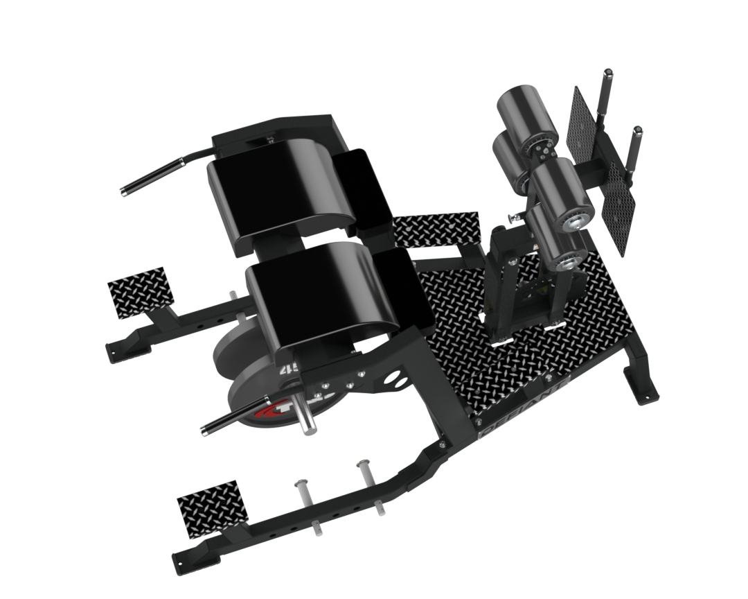 Rear angle of the Defiant Strength Hyper GHD combo machine.