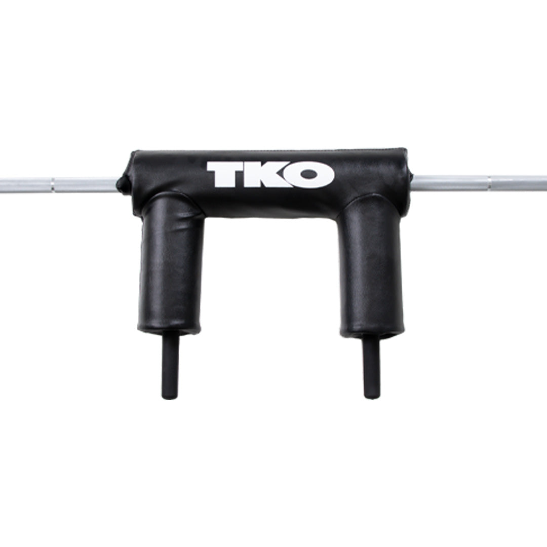 Vinyl-coated front handles on TKO Olympic safety squat bar