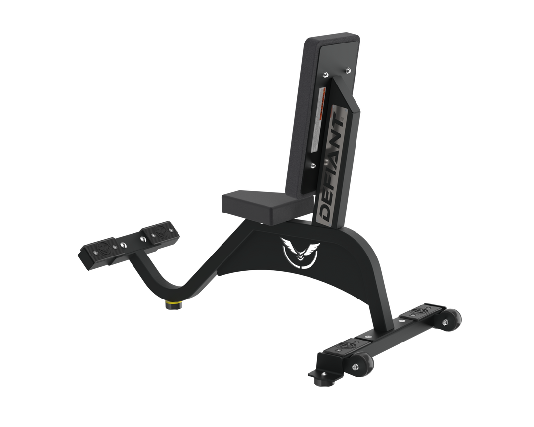 Angled view of the Defiant Strength seated utility bench