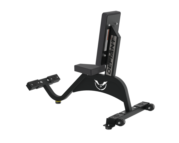 Angled view of the Defiant Strength seated utility bench
