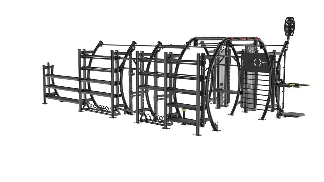 extended Hoist functional bridge layout with multiple workout elements for commercial fitness facilities and team training