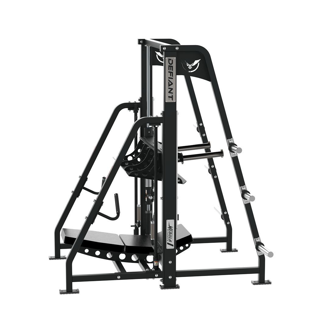 Side view of the Defiant Strength vertical leg press machine.
