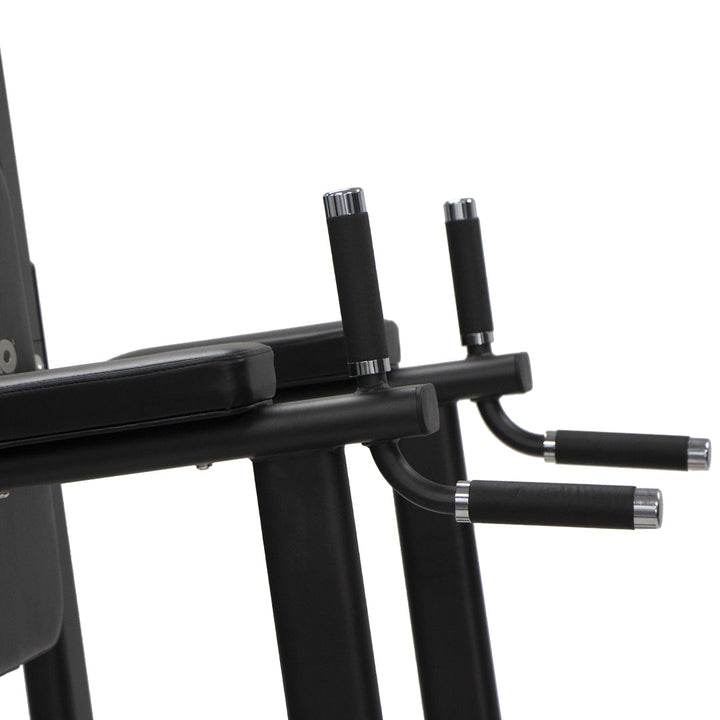 Support arms and handle configuration on TKO power tower training station