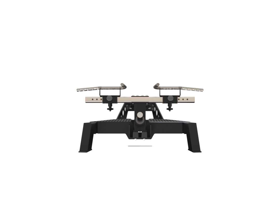 Front view of the Defiant Strength T-bar platform row with adjustable handle assembly.