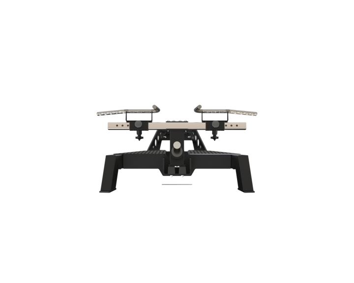 Front view of the Defiant Strength T-bar platform row with adjustable handle assembly.