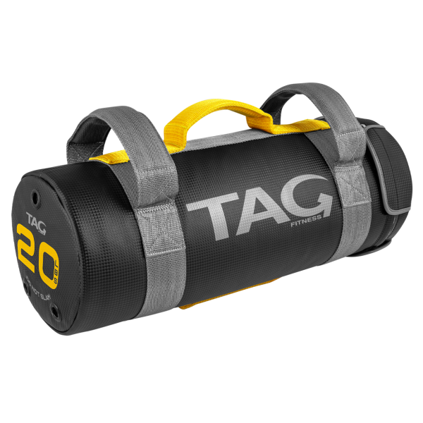 TAG 20 Logo Power Bag with multiple handles and yellow accent details