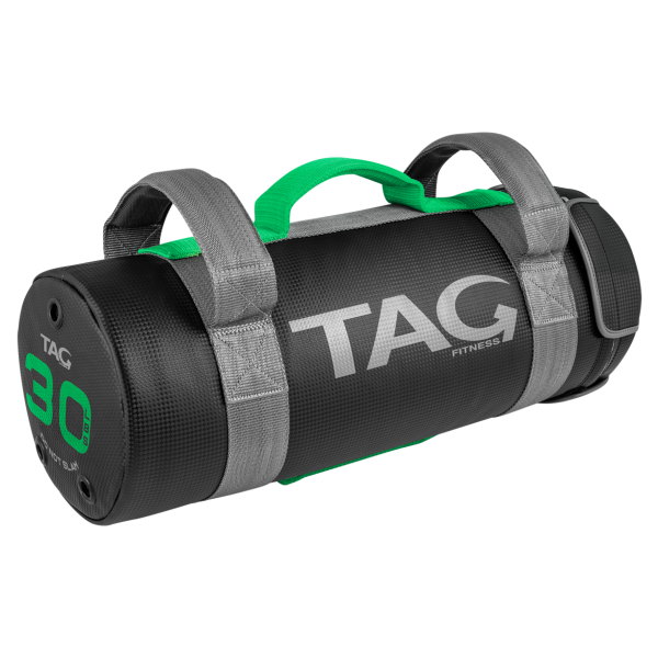 TAG 30 Logo Power Bag with multiple handles and green accent details  