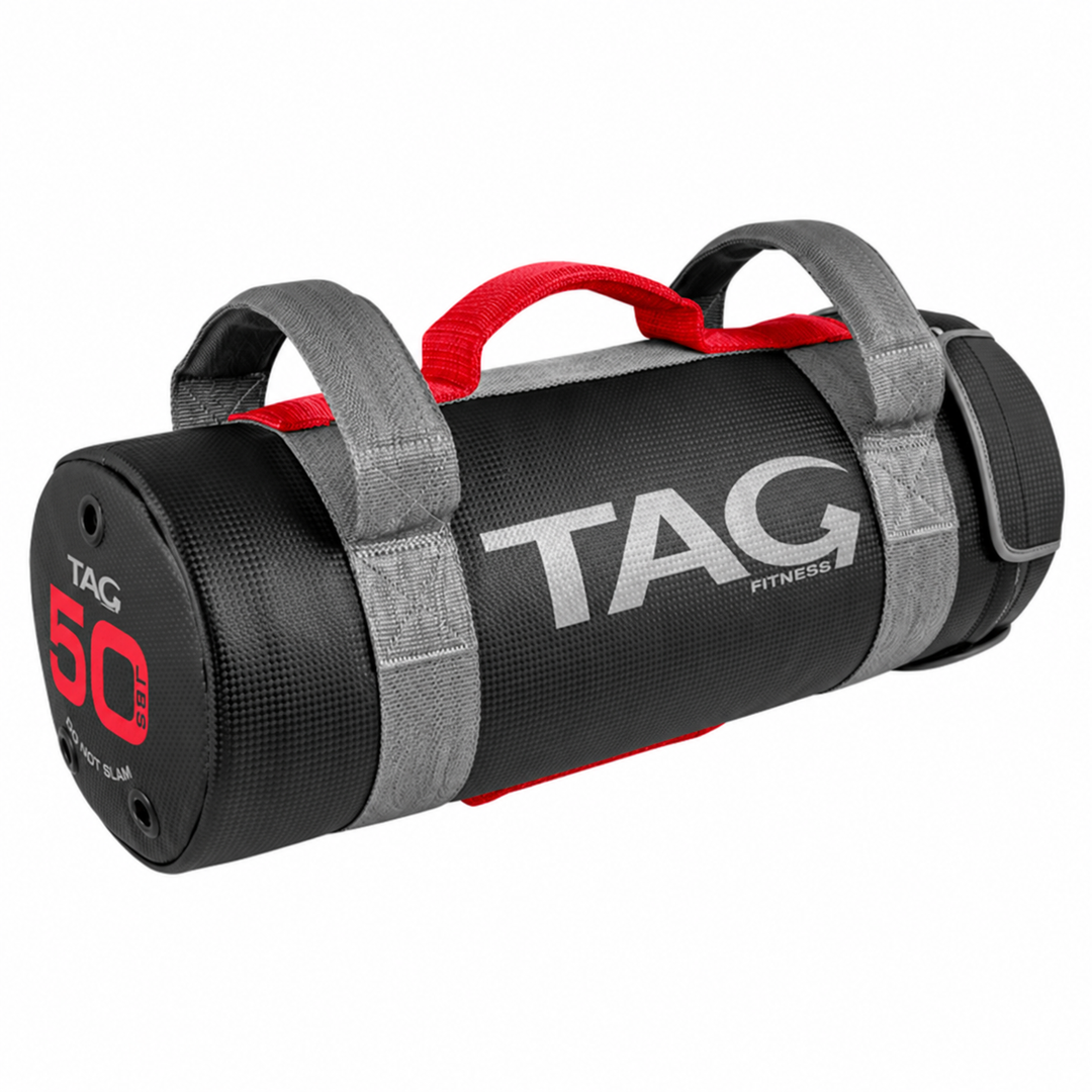 TAG 50 Logo Power Bag with multiple handles and red accent details  