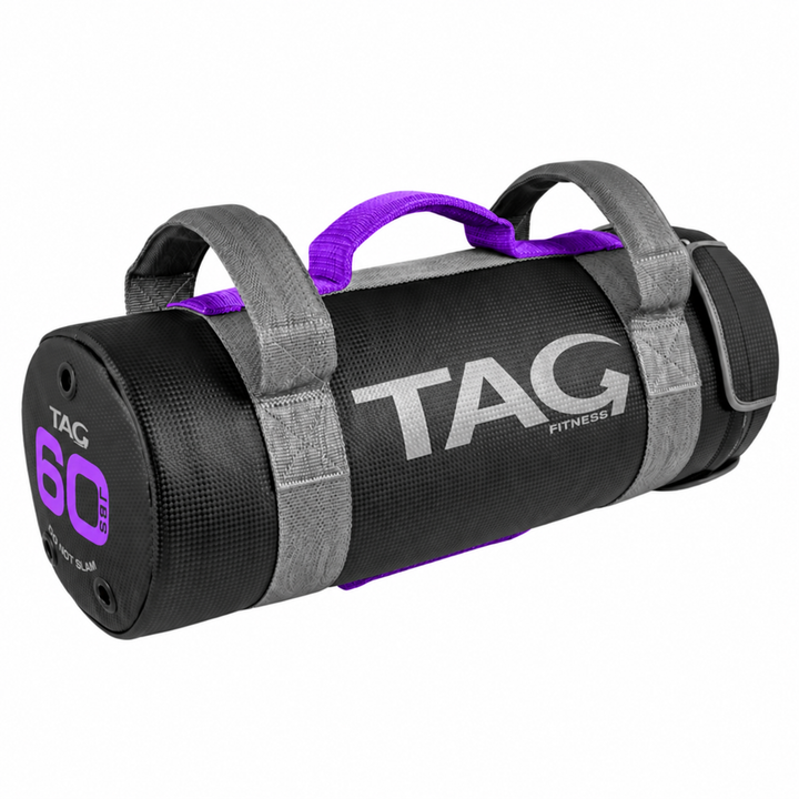 TAG 60 Logo Power Bag with multiple handles and purple accent details  