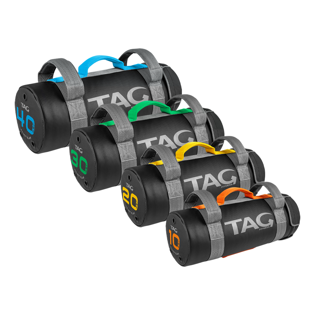 TAG Logo Power Bag set with multiple handles and color-coded accents