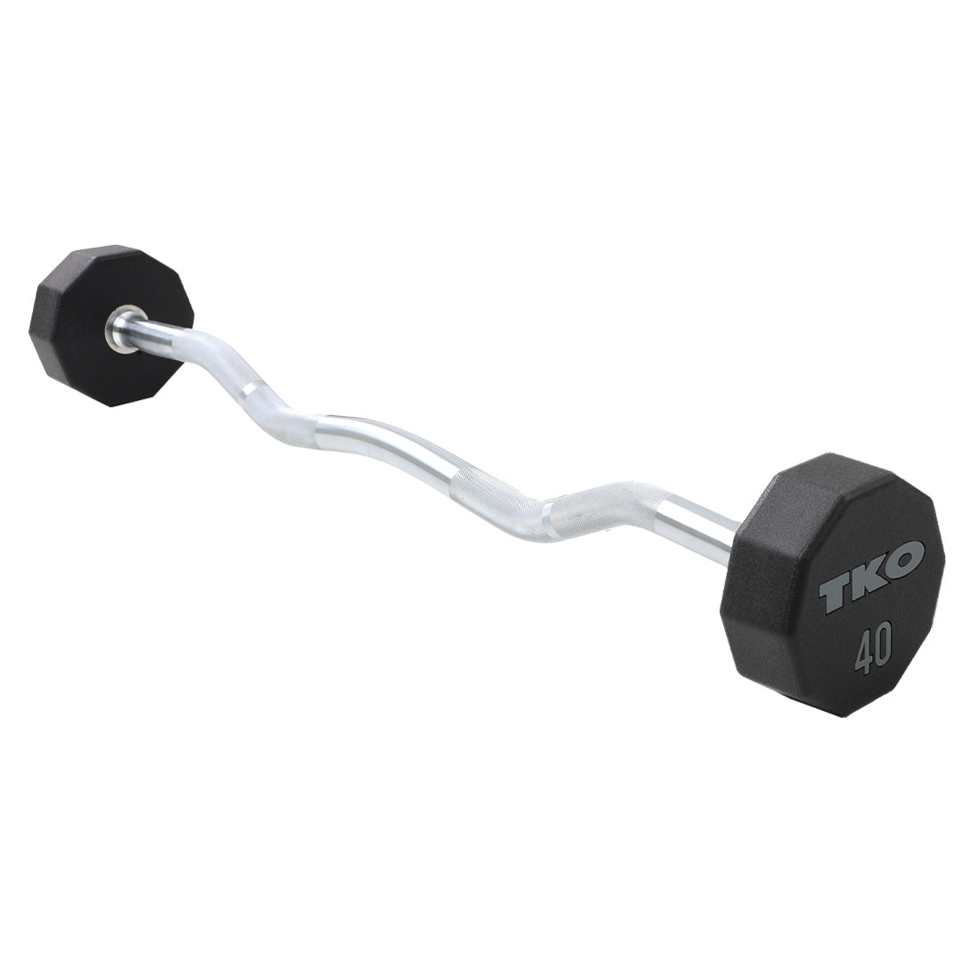TKO 10-sided urethane fixed curl bar with urethane-coated heads