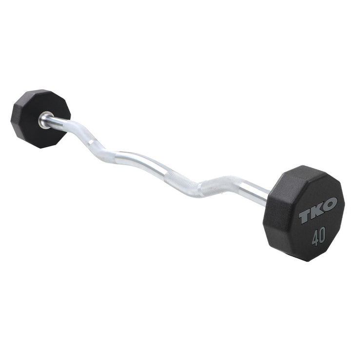 TKO 10-sided urethane fixed curl bar with urethane-coated heads