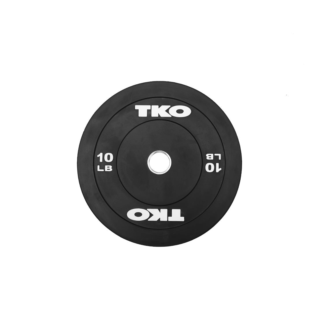10 lb TKO rubber bumper plate with white lettering