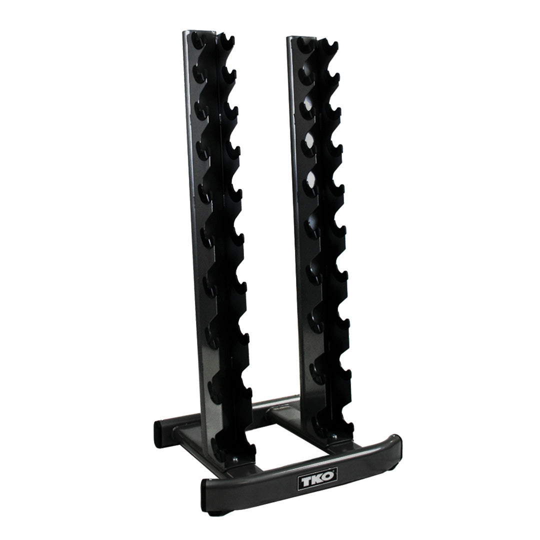 TKO 10 pair vertical dumbbell rack with compact front-load storage design