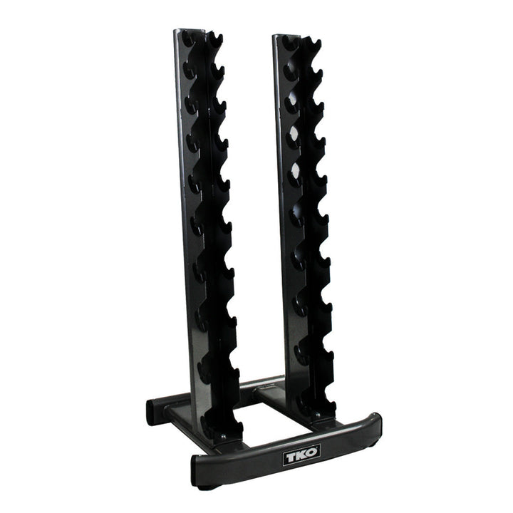 TKO 10 pair vertical dumbbell rack with compact front-load storage design