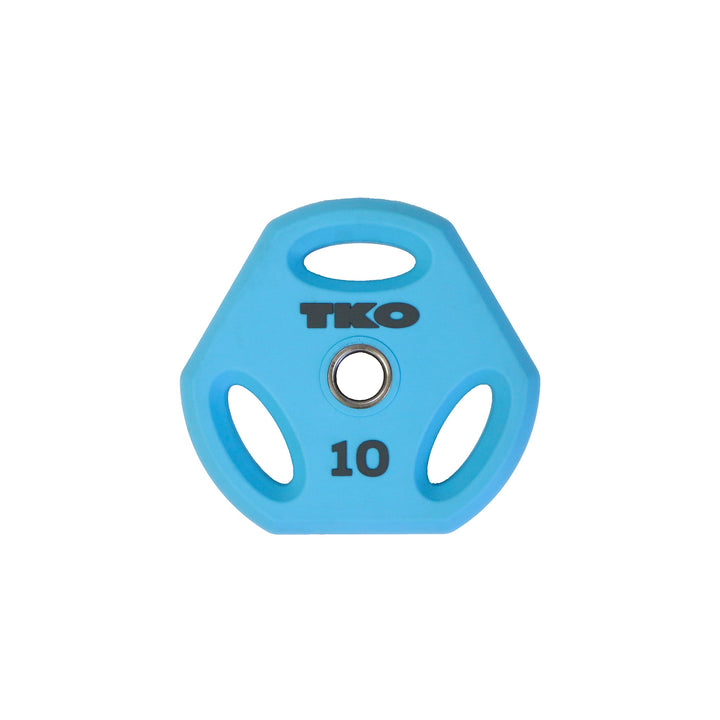 Blue 10 lb urethane-coated weight plate for the TKO Cardio Pump Set