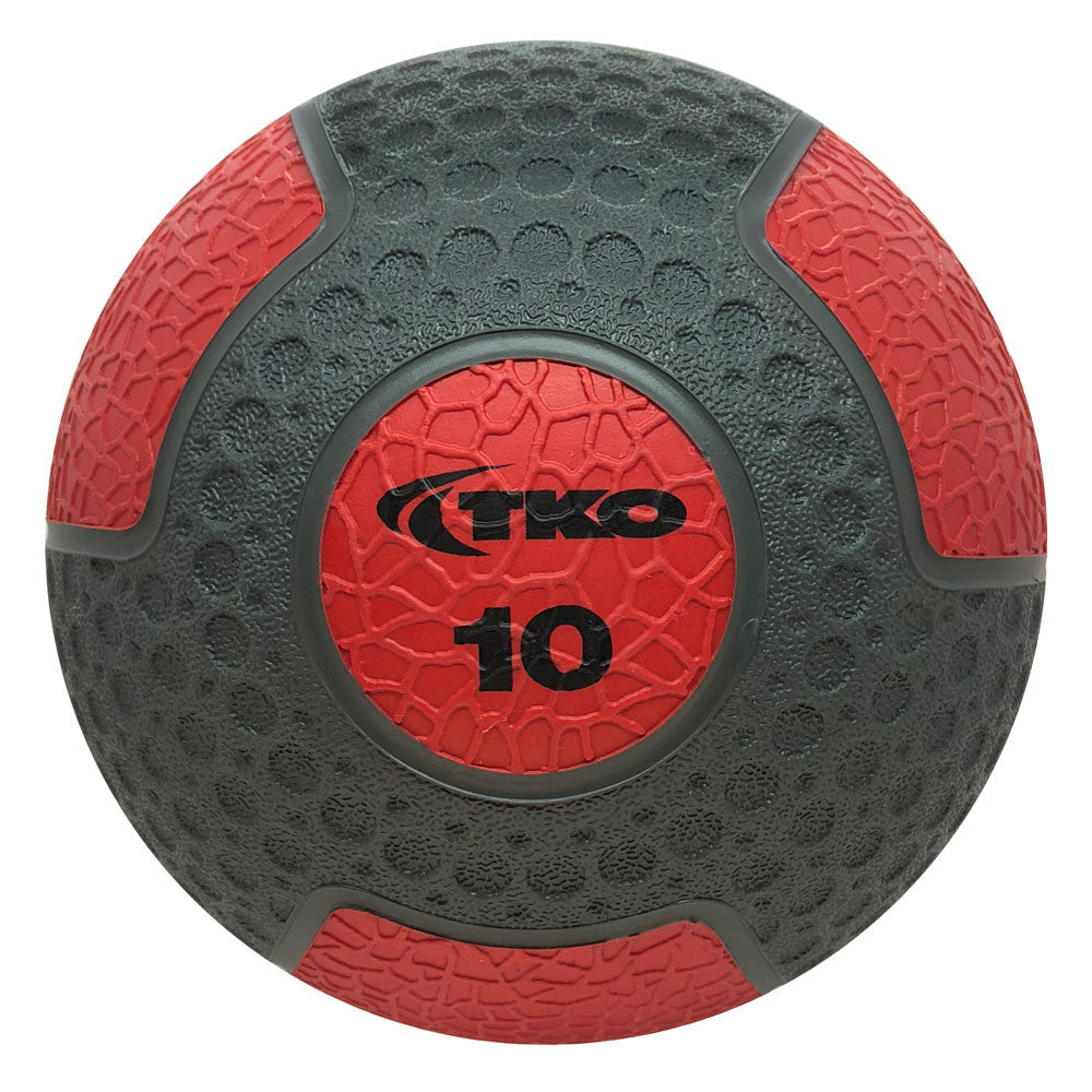 TKO 10 lb medicine ball with textured surface for strength training