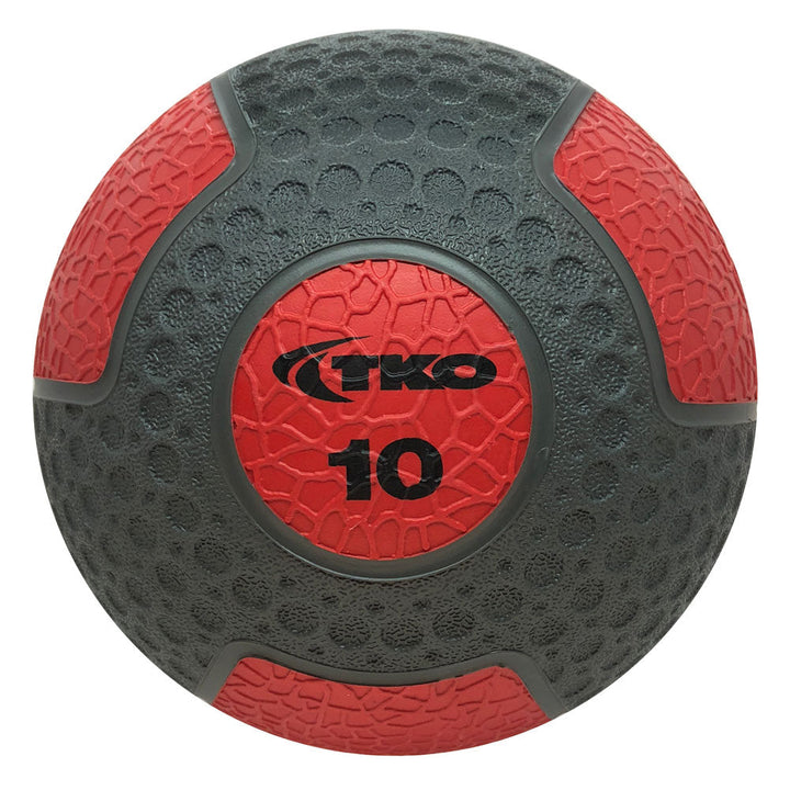 TKO 10 lb medicine ball with textured surface for strength training