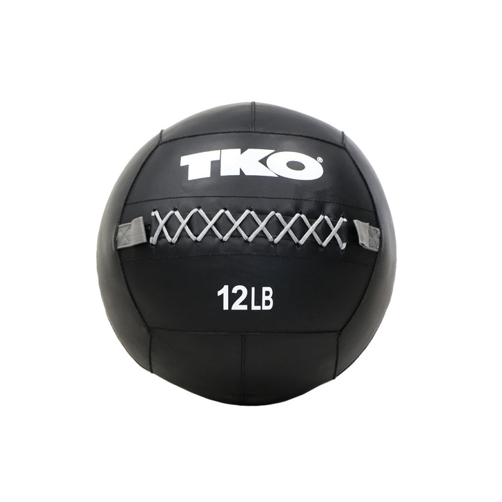 TKO 12 lb wall ball with heavy-duty vinyl construction and gray laces