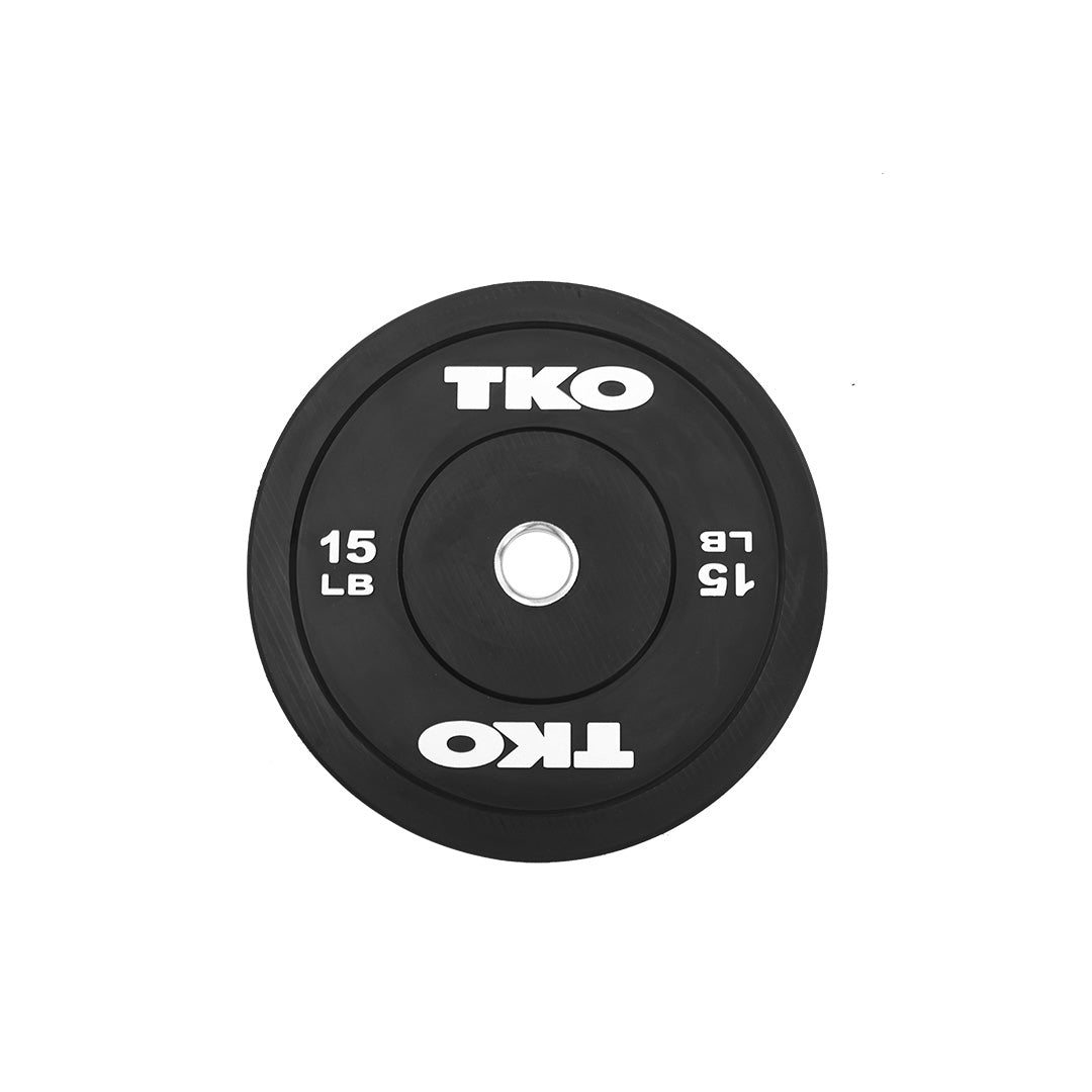 15 lb TKO rubber bumper plate with stainless steel insert