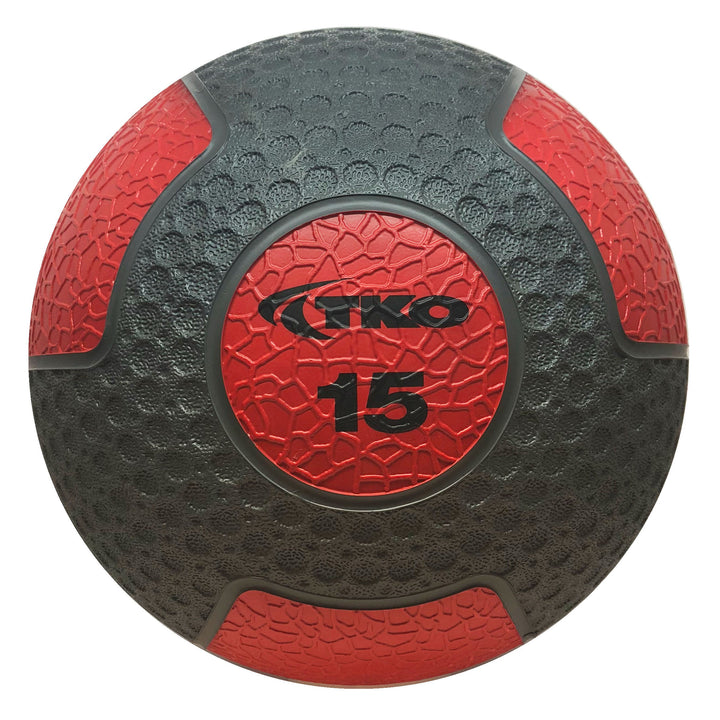 TKO 15 lb weighted medicine ball with durable all-rubber construction