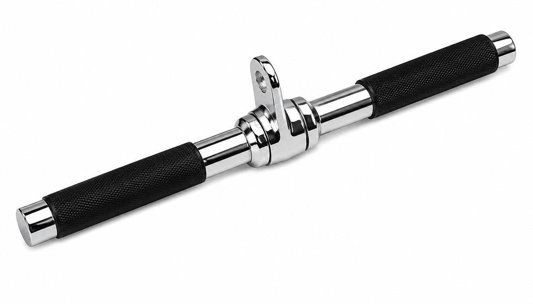 TKO 17 inch straight bar attachment with chrome finish and knurled grip surface