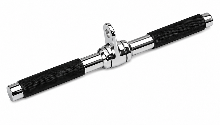 TKO 17 inch straight bar attachment with chrome finish and knurled grip surface