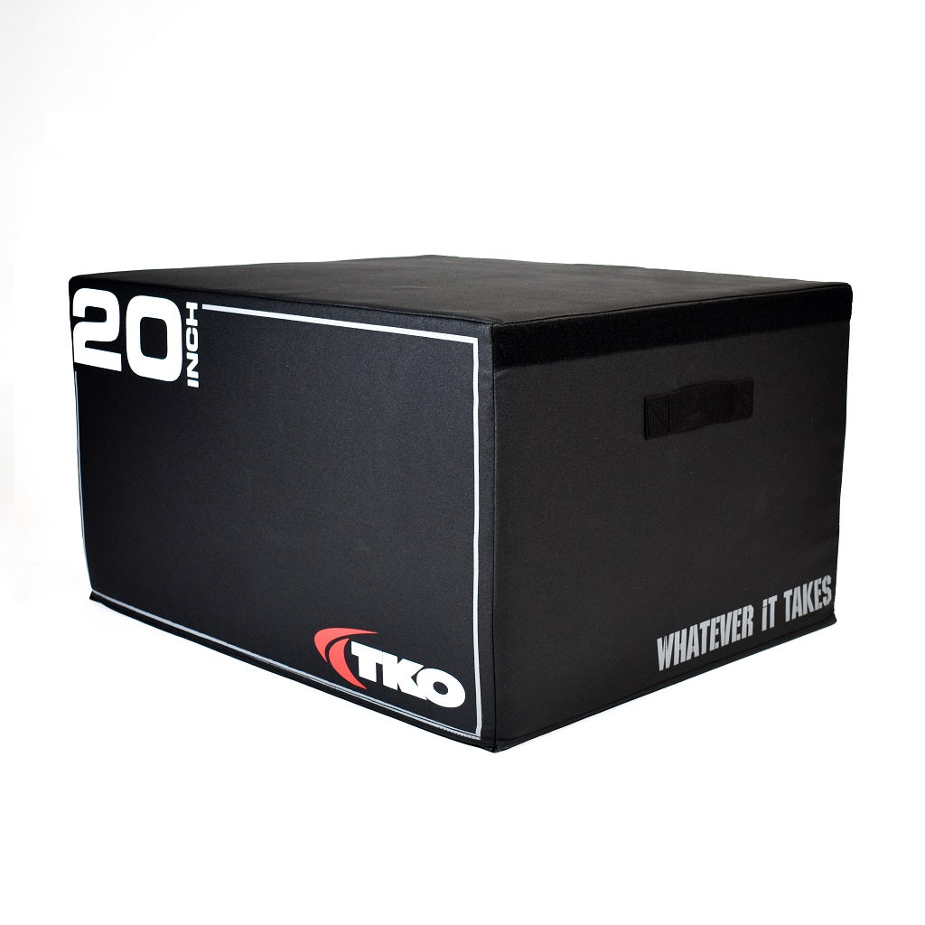 TKO 20 inch foam plyo box with durable vinyl coating and transport handles