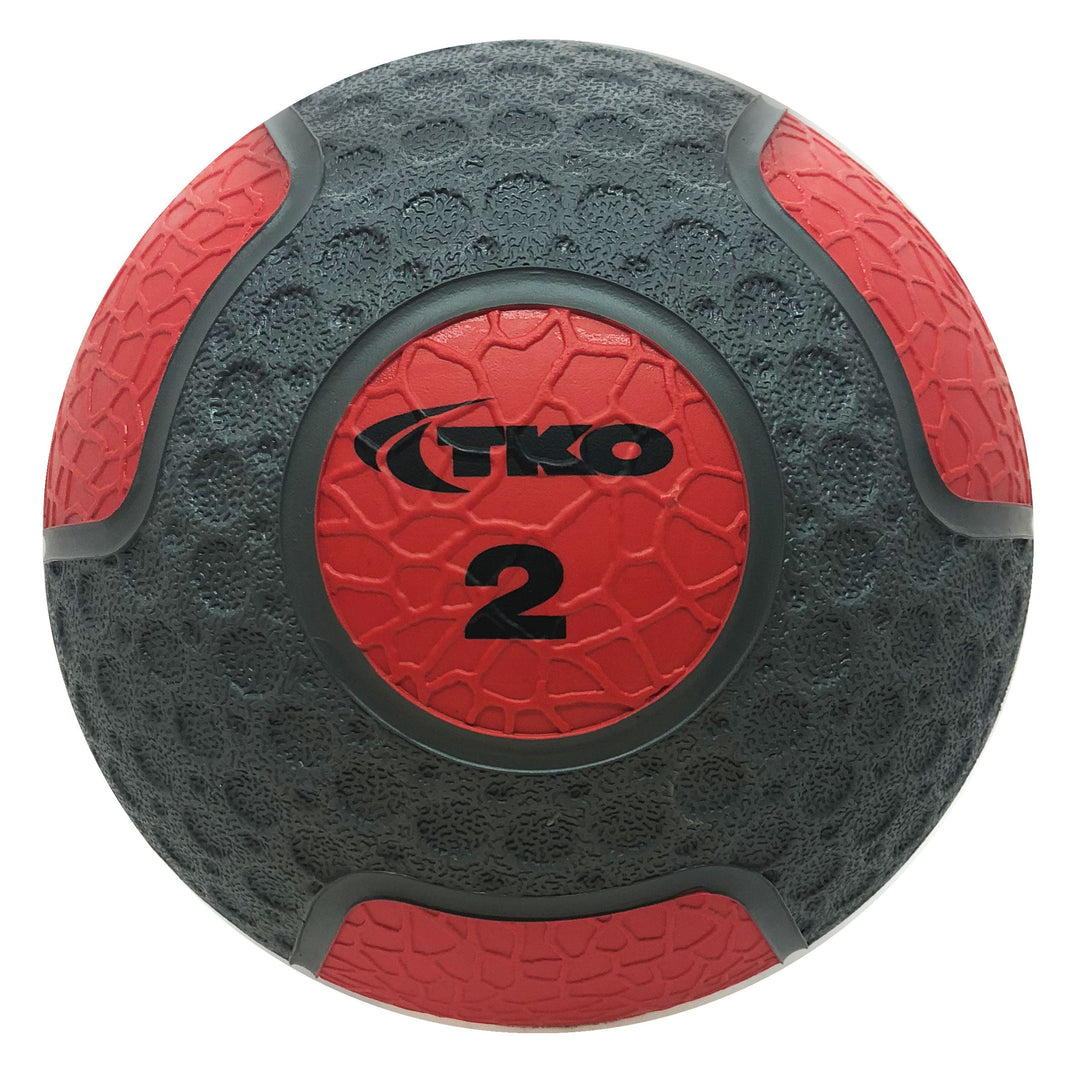 TKO 2 lb commercial rubberized medicine ball with textured non-slip grip