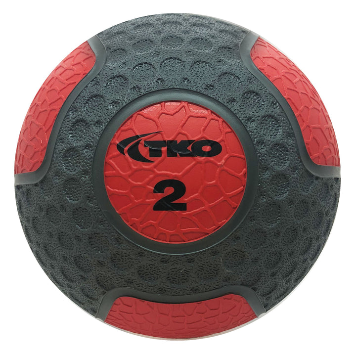 TKO 2 lb commercial rubberized medicine ball with textured non-slip grip